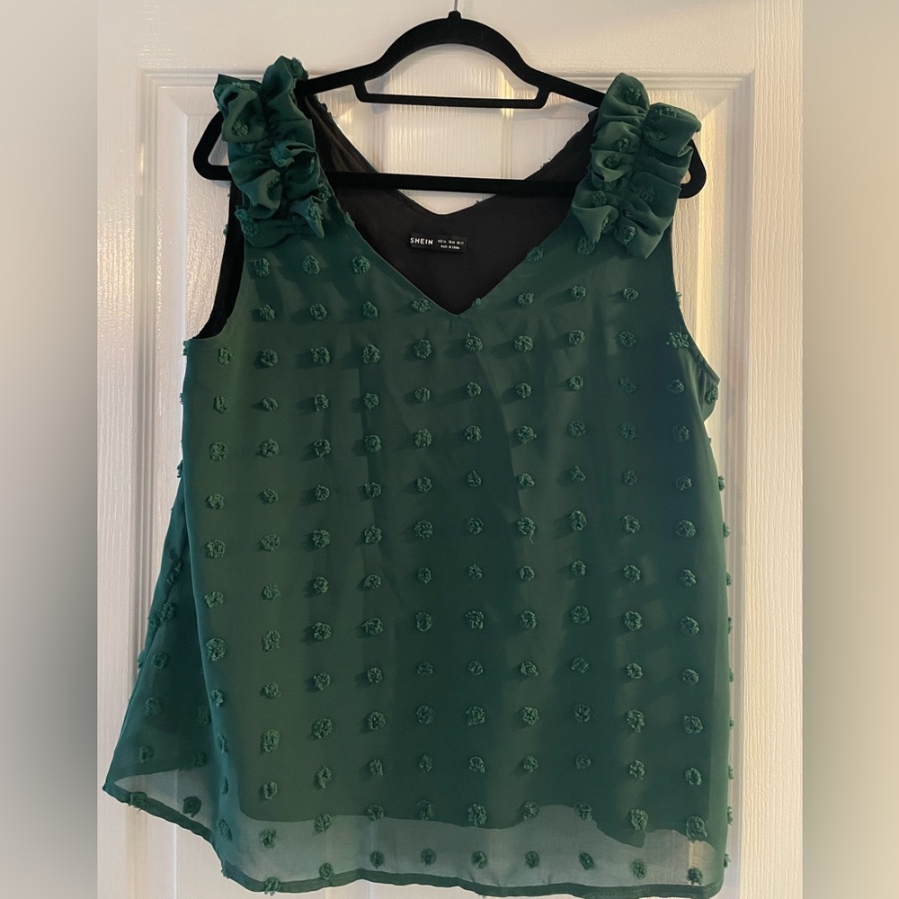 Shein Green textured blouse Womens XL